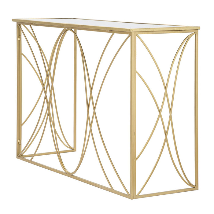 Tavolo Consolle MF627, Oro, Metallo, 120x40x80 cm, Seven Design