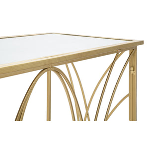 Tavolo Consolle MF627, Oro, Metallo, 120x40x80 cm, Seven Design