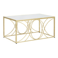Tavolino MF552, Oro, Metallo, 90x60x45 cm, Seven Design