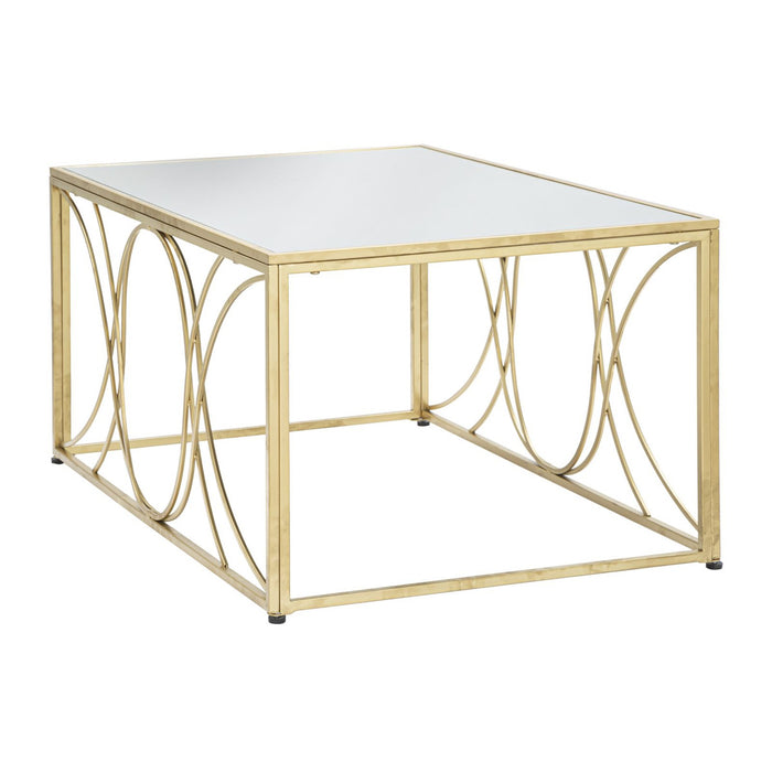 Tavolino MF552, Oro, Metallo, 90x60x45 cm, Seven Design