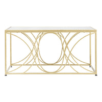 Tavolino MF552, Oro, Metallo, 90x60x45 cm, Seven Design