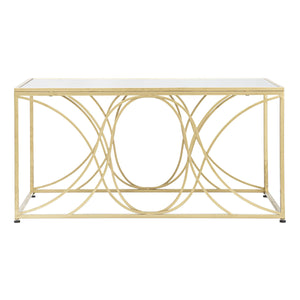 Tavolino MF552, Oro, Metallo, 90x60x45 cm, Seven Design