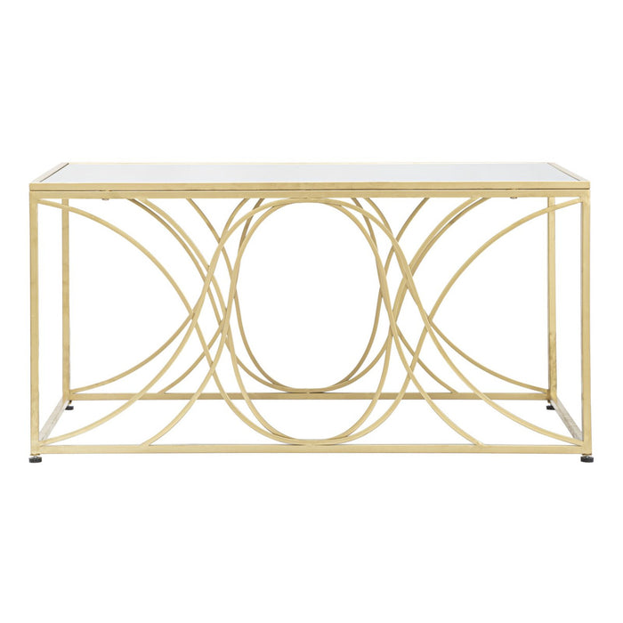 Tavolino MF552, Oro, Metallo, 90x60x45 cm, Seven Design