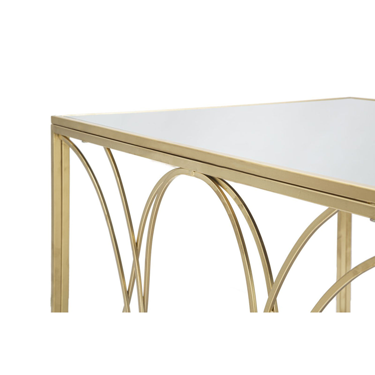 Tavolino MF552, Oro, Metallo, 90x60x45 cm, Seven Design