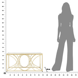 Tavolino MF552, Oro, Metallo, 90x60x45 cm, Seven Design