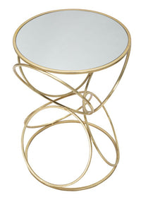 Tavolino MF566, Oro, Metallo, 42x42x61 cm, Seven Design