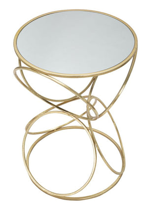 Tavolino MF566, Oro, Metallo, 42x42x61 cm, Seven Design