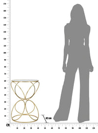 Tavolino MF566, Oro, Metallo, 42x42x61 cm, Seven Design