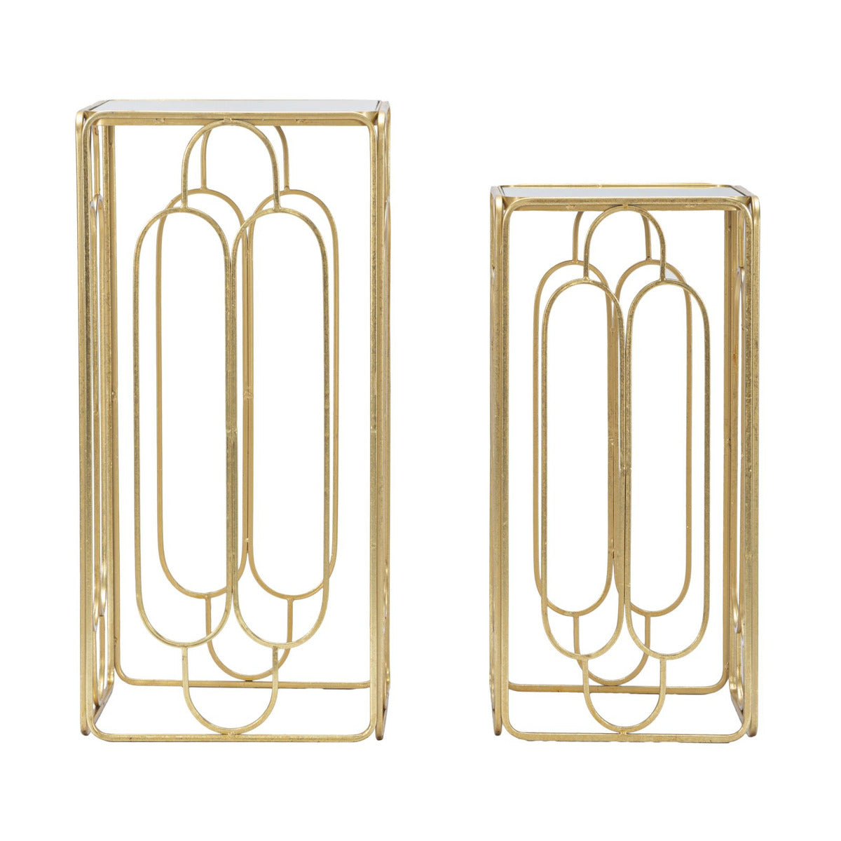 Tavolino MF558, Oro, Metallo, 35x35x70 cm, Seven Design