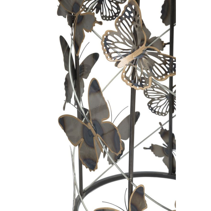 Tavolino Farfalla 34, Multicolore, Metallo, 41,3x41,3x55 cm, Seven Design