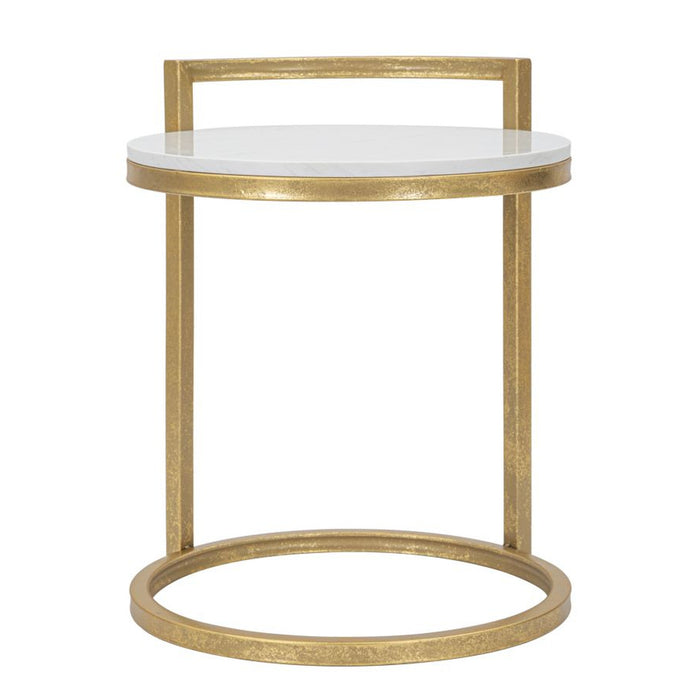 Tavolino MF531, Bianco, Marmo, 40,5x40,5x50,5 cm, Seven Design