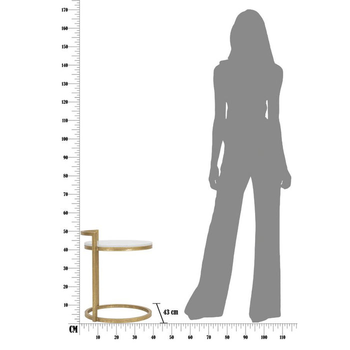 Tavolino MF531, Bianco, Marmo, 40,5x40,5x50,5 cm, Seven Design