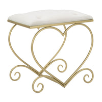 Sgabello Basso Cuore 15, Oro, Metallo, 50x37,5x51,5 cm, Seven Design