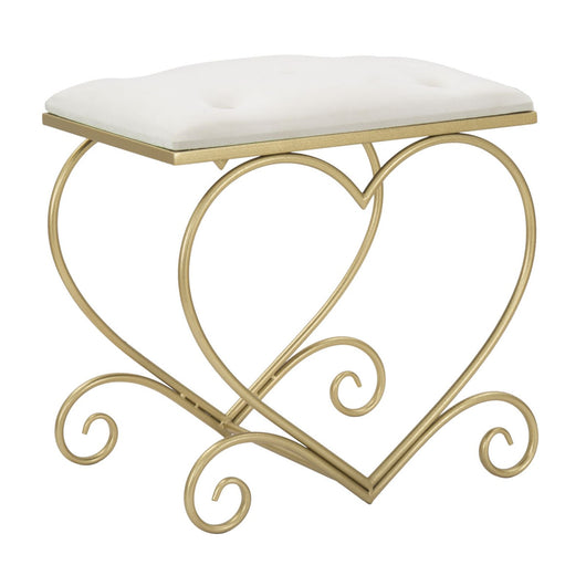 Sgabello Basso Cuore 15, Oro, Metallo, 50x37,5x51,5 cm, Seven Design