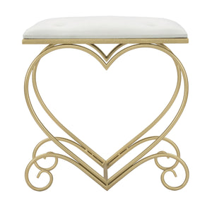 Sgabello Basso Cuore 15, Oro, Metallo, 50x37,5x51,5 cm, Seven Design
