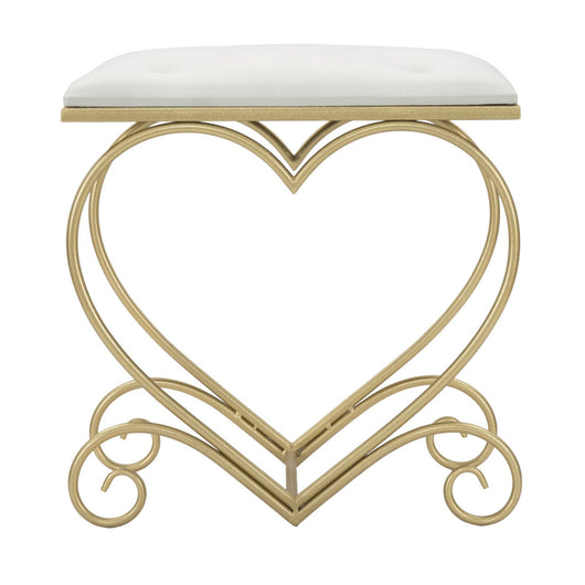 Sgabello Basso Cuore 15, Oro, Metallo, 50x37,5x51,5 cm, Seven Design