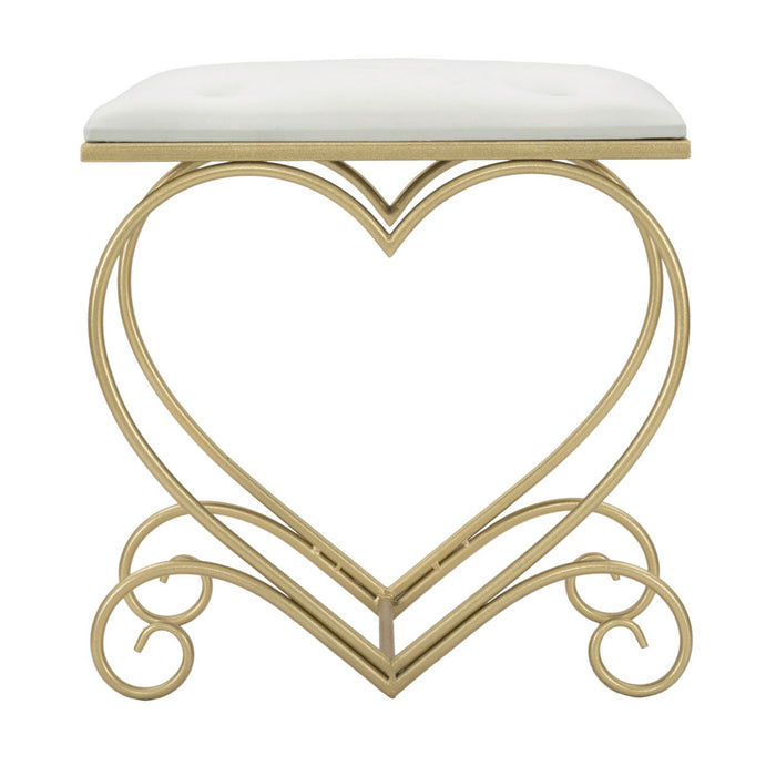 Sgabello Basso Cuore 15, Oro, Metallo, 50x37,5x51,5 cm, Seven Design