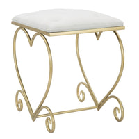Sgabello Basso Cuore 15, Oro, Metallo, 50x37,5x51,5 cm, Seven Design