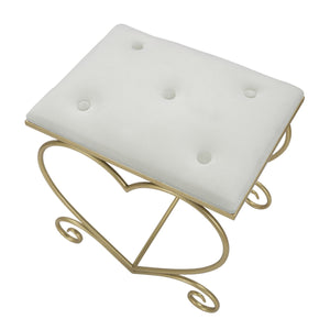 Sgabello Basso Cuore 15, Oro, Metallo, 50x37,5x51,5 cm, Seven Design
