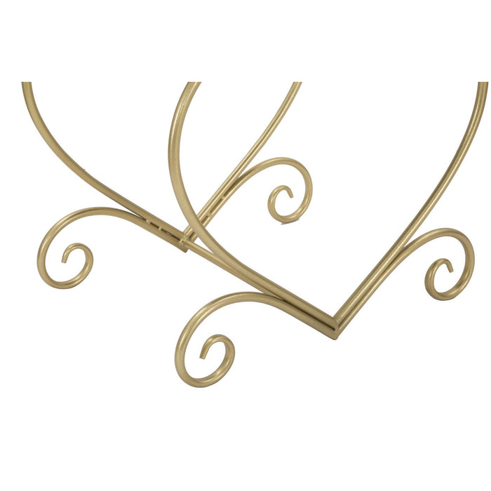 Sgabello Basso Cuore 15, Oro, Metallo, 50x37,5x51,5 cm, Seven Design