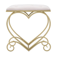 Sgabello Basso Cuore 16, Oro, Metallo, 50x37,5x51,5 cm, Seven Design