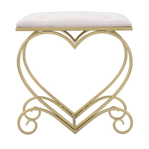 Sgabello Basso Cuore 16, Oro, Metallo, 50x37,5x51,5 cm, Seven Design