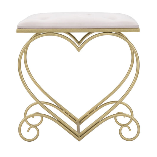 Sgabello Basso Cuore 16, Oro, Metallo, 50x37,5x51,5 cm, Seven Design