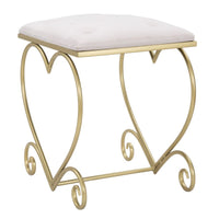 Sgabello Basso Cuore 16, Oro, Metallo, 50x37,5x51,5 cm, Seven Design