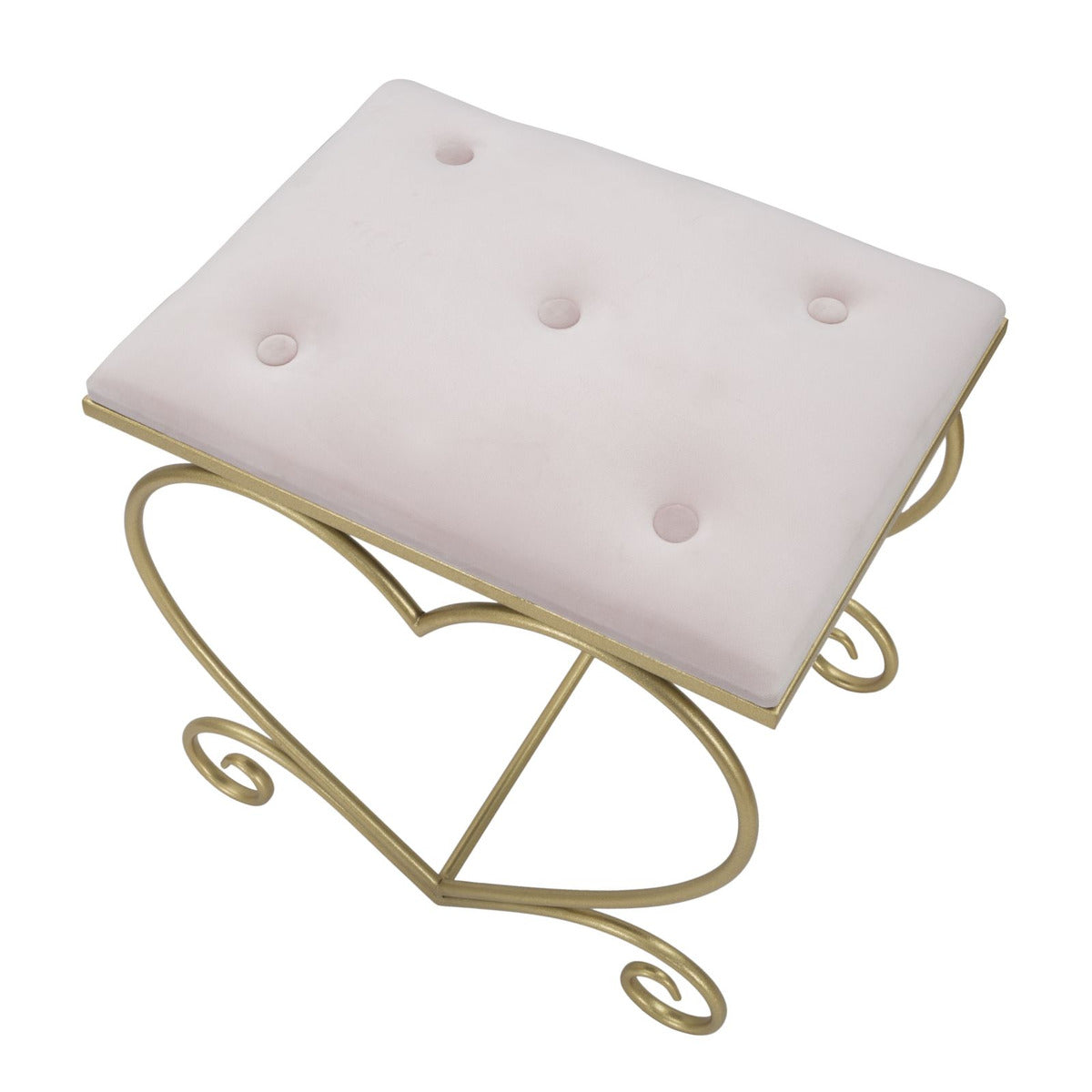 Sgabello Basso Cuore 16, Oro, Metallo, 50x37,5x51,5 cm, Seven Design