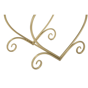 Sgabello Basso Cuore 16, Oro, Metallo, 50x37,5x51,5 cm, Seven Design