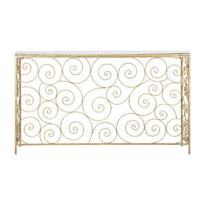 Tavolo Consolle MF617, Oro, Marmo, 140x36x82 cm, Seven Design