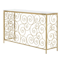 Tavolo Consolle MF617, Oro, Marmo, 140x36x82 cm, Seven Design