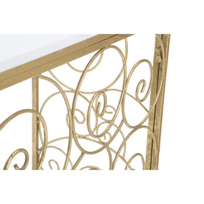 Tavolo Consolle MF617, Oro, Marmo, 140x36x82 cm, Seven Design