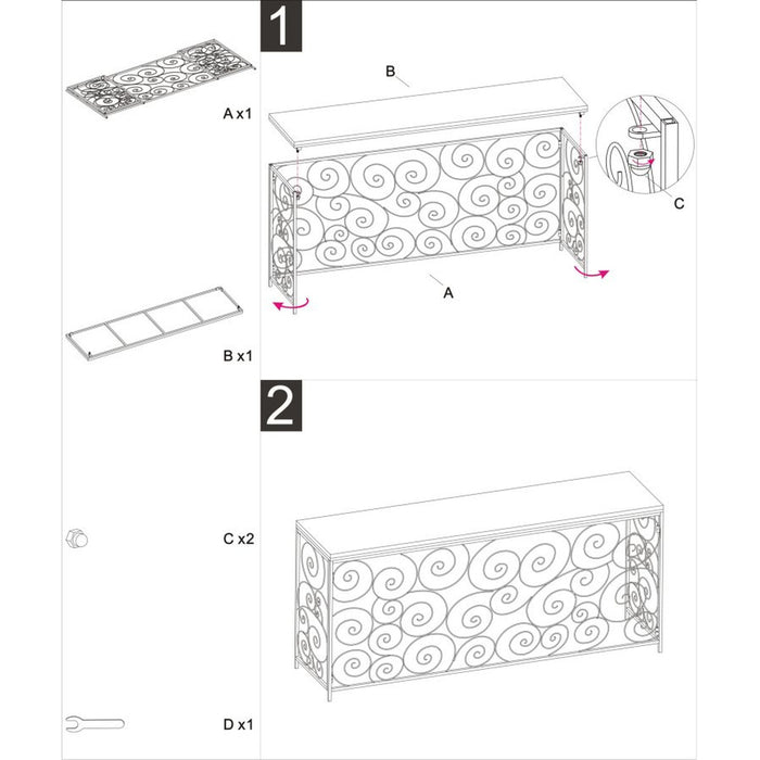 Tavolo Consolle MF617, Oro, Marmo, 140x36x82 cm, Seven Design