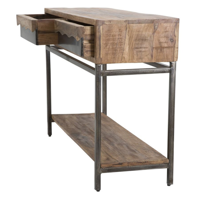 Tavolo Consolle MF602, Marrone, Legno, 118x40x80 cm, Seven Design