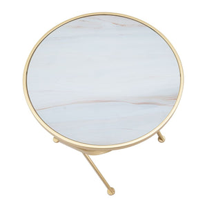 Tavolino MF542, Oro, Metallo, 50,5x50,5x50 cm, Seven Design