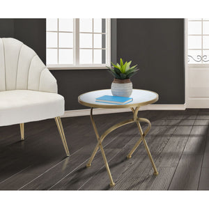 Tavolino MF542, Oro, Metallo, 50,5x50,5x50 cm, Seven Design