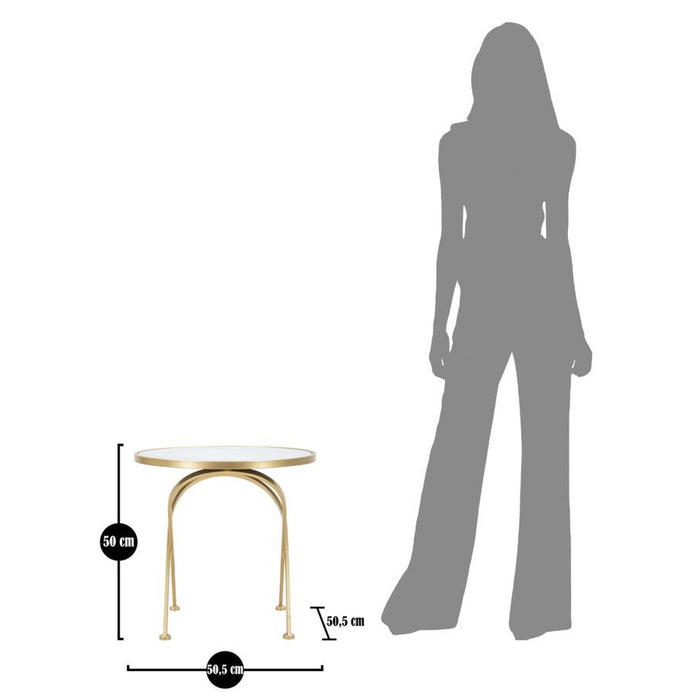 Tavolino MF542, Oro, Metallo, 50,5x50,5x50 cm, Seven Design