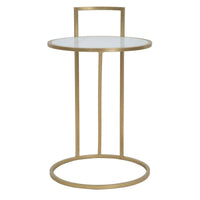 Tavolino MF547, Oro, Metallo, 38x38x61 cm, Seven Design