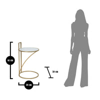Tavolino MF547, Oro, Metallo, 38x38x61 cm, Seven Design