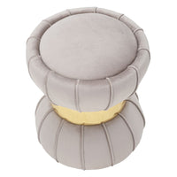 Pouf MF359, Grigio, Tessuto, 40x40x44 cm, Seven Design