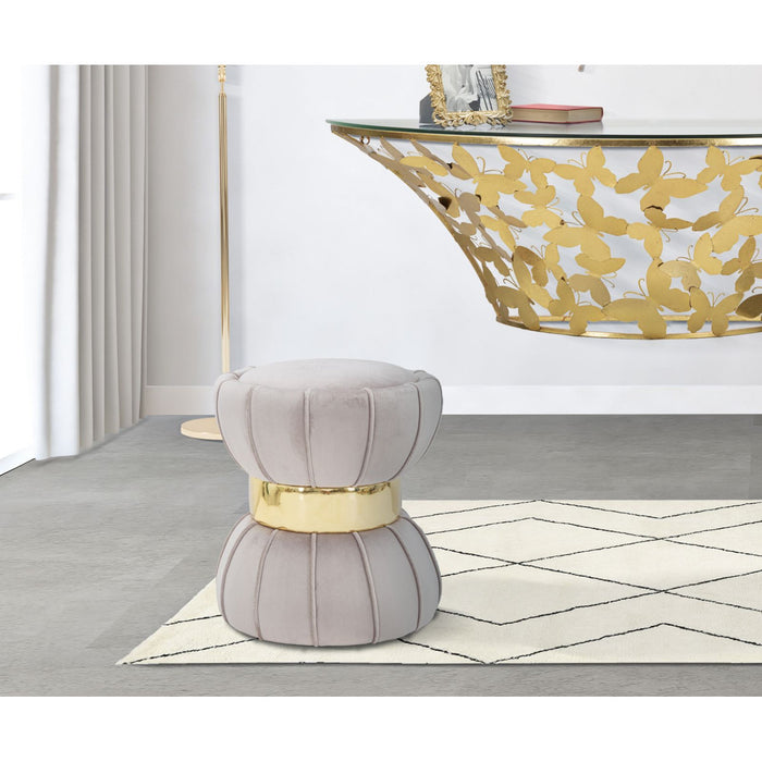 Pouf MF359, Grigio, Tessuto, 40x40x44 cm, Seven Design