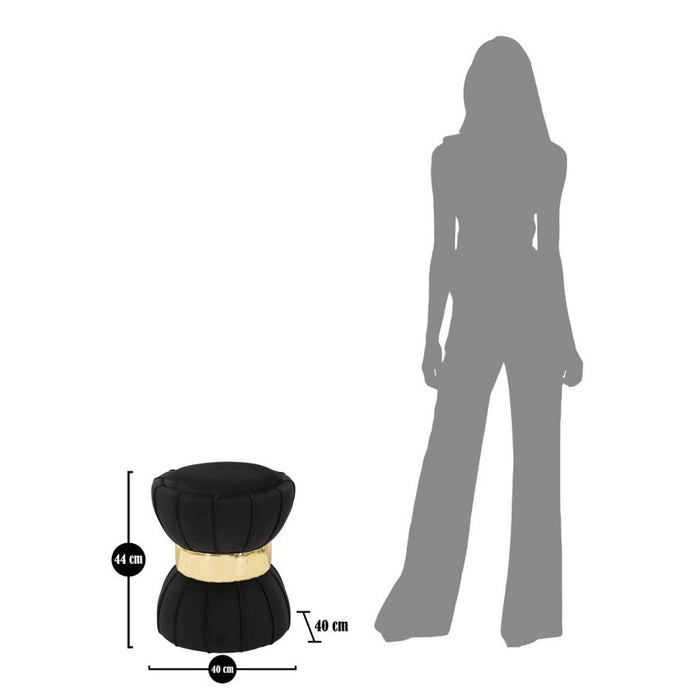 Pouf MF360, Nero, Tessuto, 40x40x44 cm, Seven Design