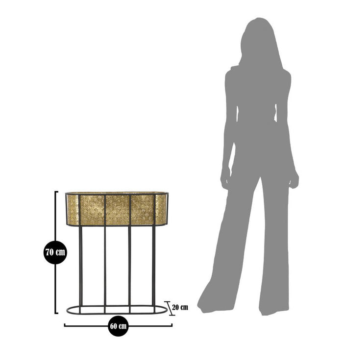 Vaso per Piante MF688, Oro, Metallo, 60x20x70 cm, Seven Design