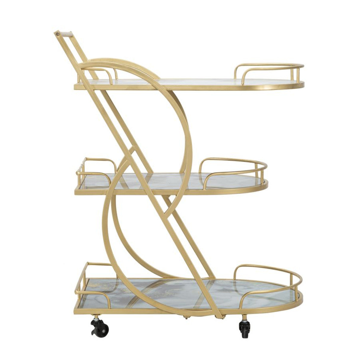 Carrello MF2, Oro, Metallo, 71x45,5x84,5 cm, Seven Design