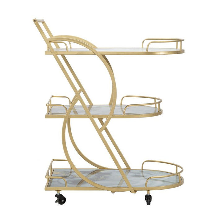 Carrello MF2, Oro, Metallo, 71x45,5x84,5 cm, Seven Design