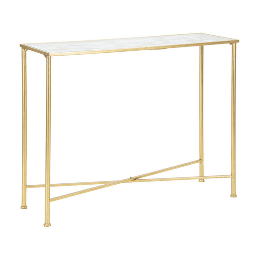Tavolo Consolle MF629, Oro, Metallo, 100x35x80 cm, Seven Design