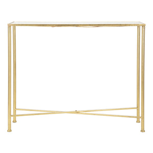 Tavolo Consolle MF629, Oro, Metallo, 100x35x80 cm, Seven Design