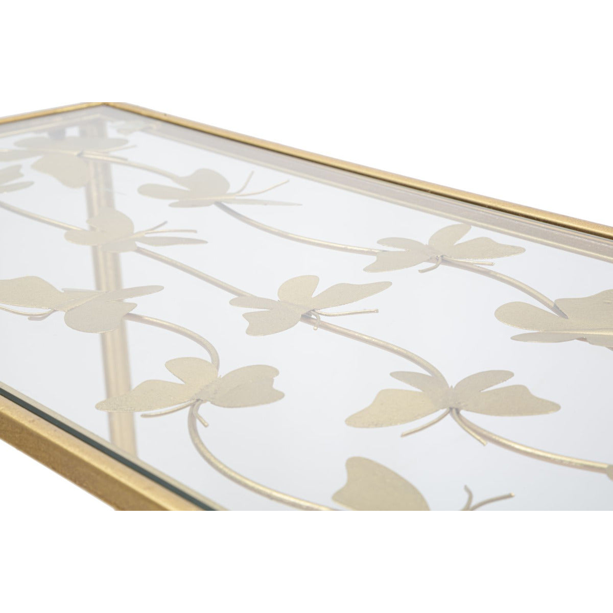 Tavolo Consolle MF629, Oro, Metallo, 100x35x80 cm, Seven Design