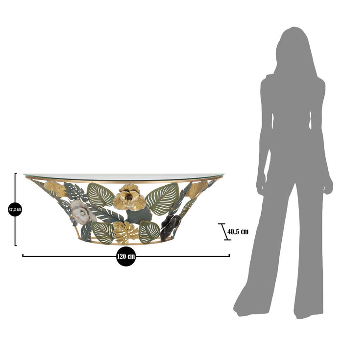 Tavolo Consolle Foglia 74, Multicolore, Metallo, 120x40,5x37,2 cm, Seven Design